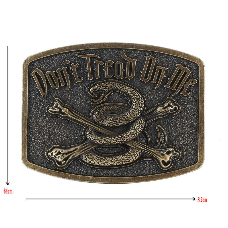 Cintura in pelle con fibbia Attitude Skull Rattlesnake fai da te da uomo