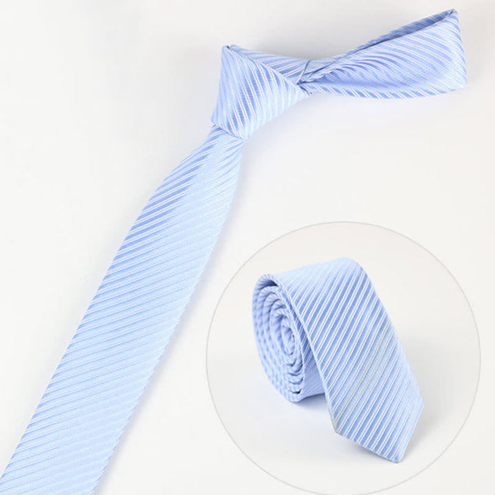 Cravatta da uomo in twill grigio blu bianco tinta unita per tutti i giorni