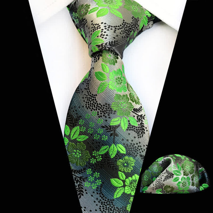 Set di 2 cravatte floreali con fiori di prugna da uomo