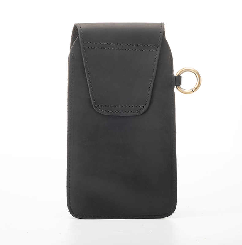 Borsa da cintura per telefono con fibbia magnetica a stella in pelle per esterni