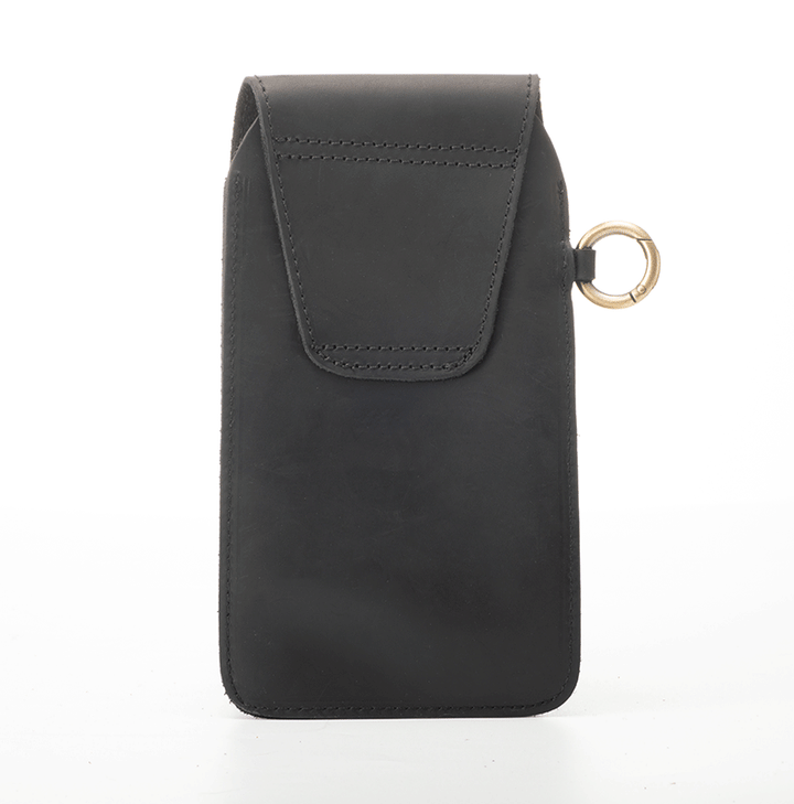 Borsa da cintura per telefono con fibbia magnetica a stella in pelle per esterni