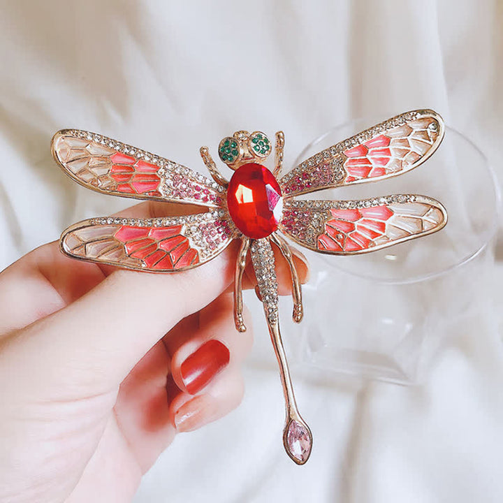 Spilla da donna lussuosa con libellula in strass da palazzo