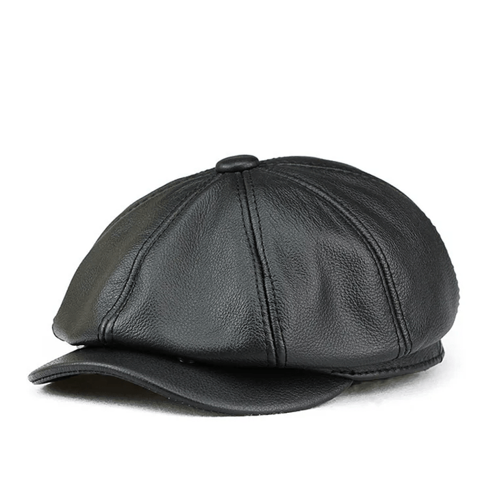Berretto da pittore in pelle di mucca Gatsby a 8 pannelli - Nero - Taglia XL (24"-24 1/2") - image 7