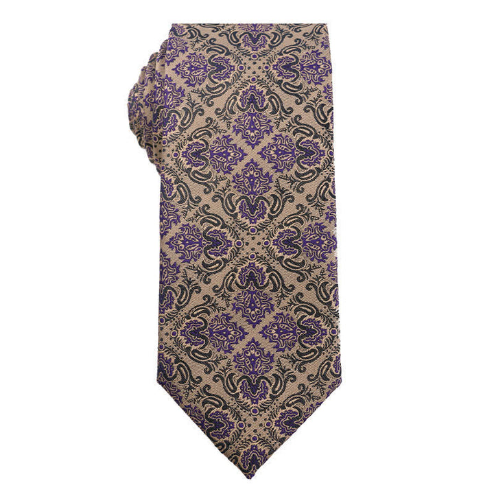 Cravatta da uomo British Khaki Champagne Series - Fiore esotico - image 8