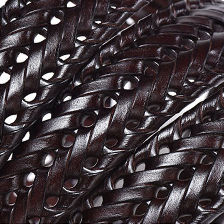 Cintura in pelle intrecciata a mano casual da uomo