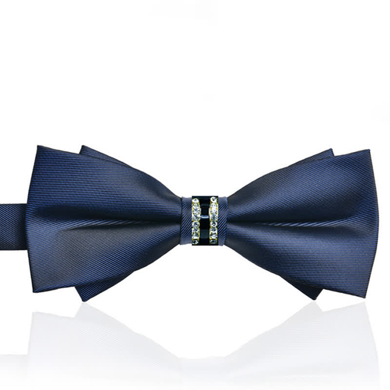 Papillon da uomo in metallo opaco con strass