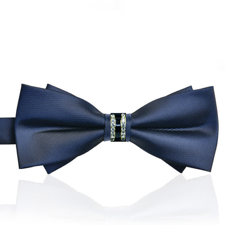 Papillon da uomo in metallo opaco con strass