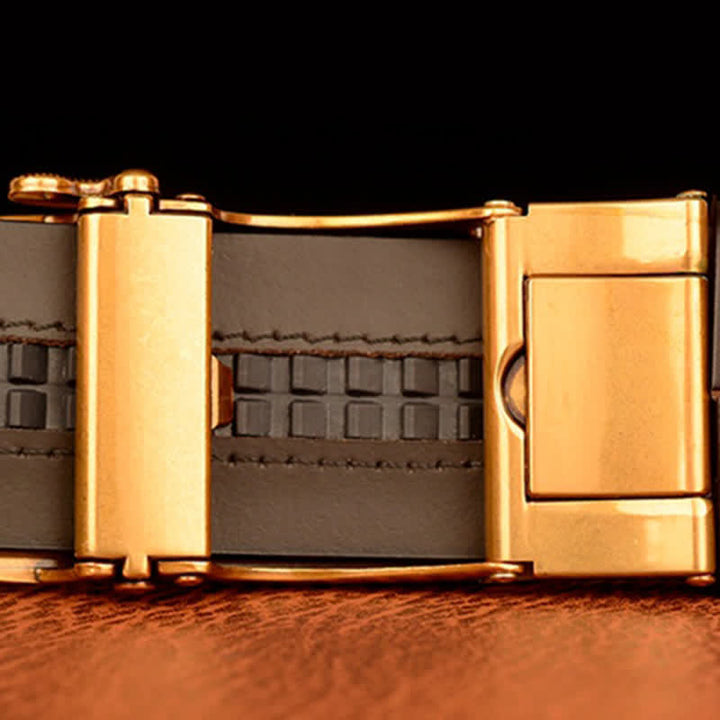 Cintura in pelle con chiusura automatica Eagle Wings Vintage da uomo