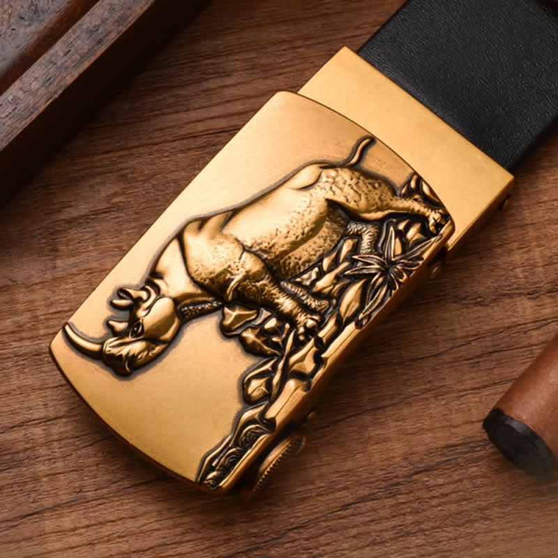 Cintura in pelle con fibbia automatica da uomo in piedi Rhino Business