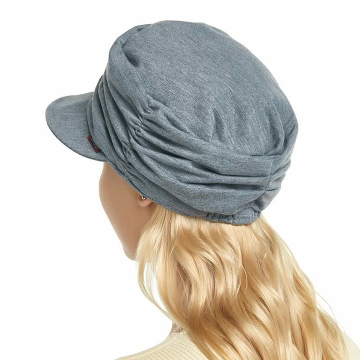 Cappello da baseball plissettato con tesa morbida da donna