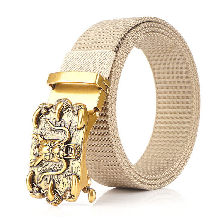 Cintura in nylon con decorazione drago casual da uomo