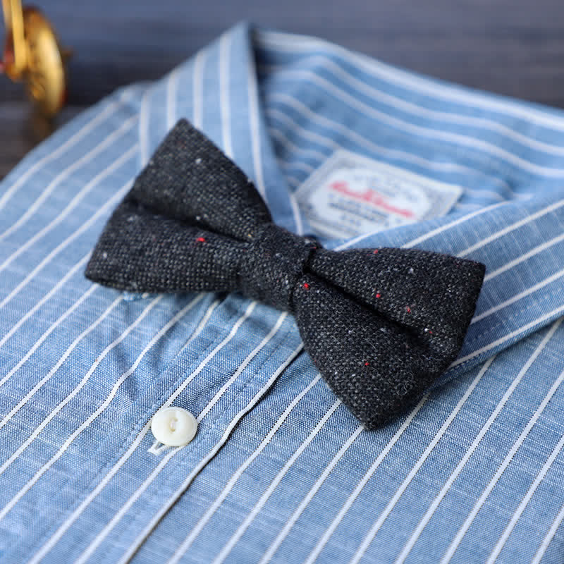 Papillon semplice in misto lana tweed da uomo