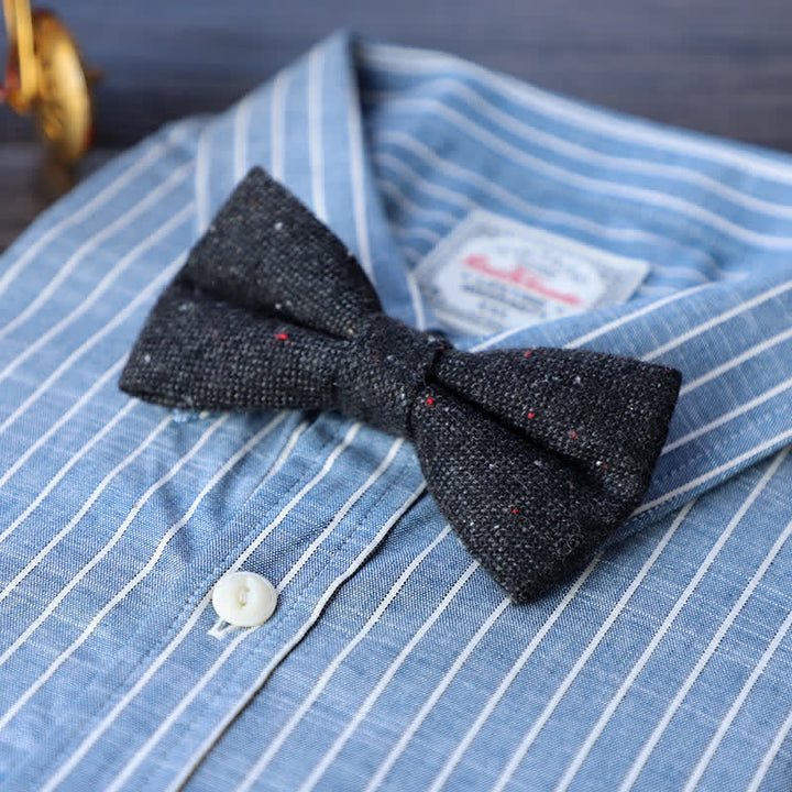 Papillon semplice in misto lana tweed da uomo