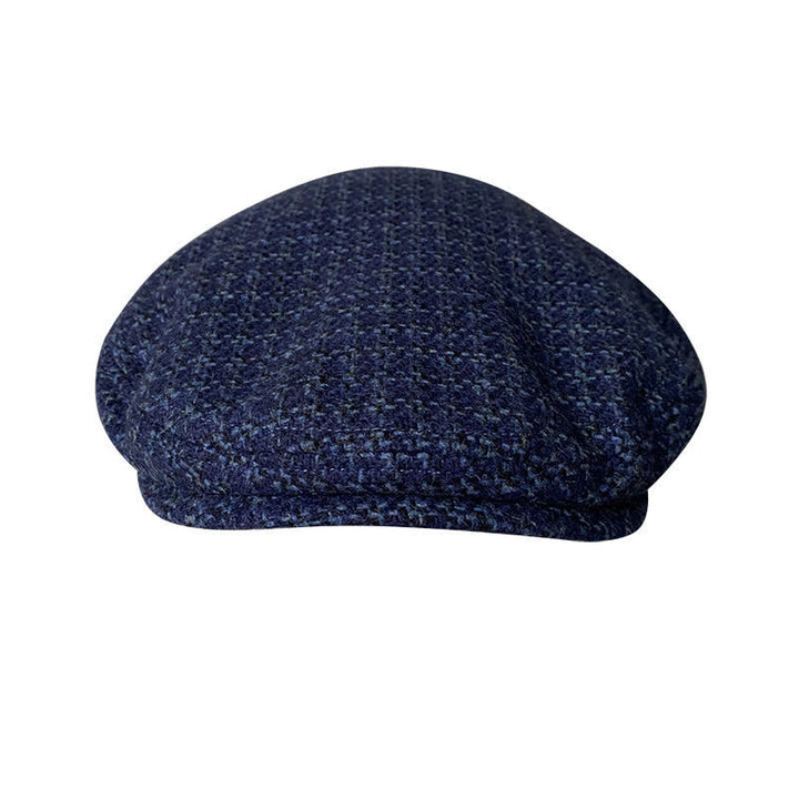 Berretto invernale autunno-inverno a scacchi blu navy - image 1
