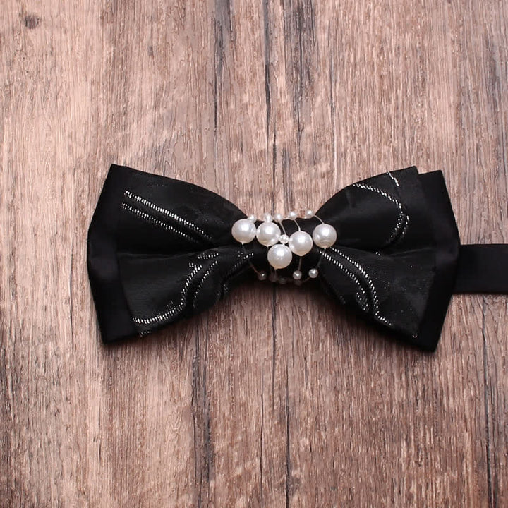 Papillon da uomo con perle nere - Raggio splendente - image 3