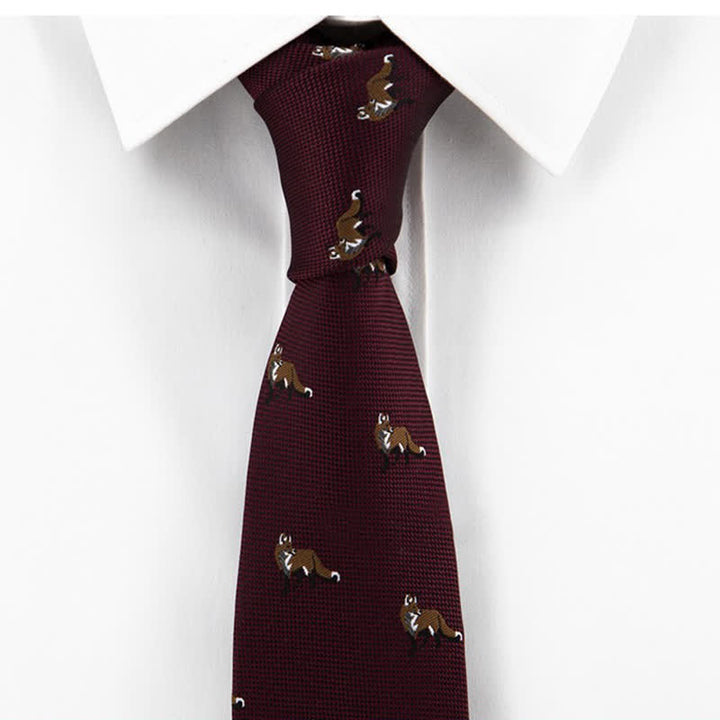 Cravatta da uomo bordeaux "Prowling Little Foxes"