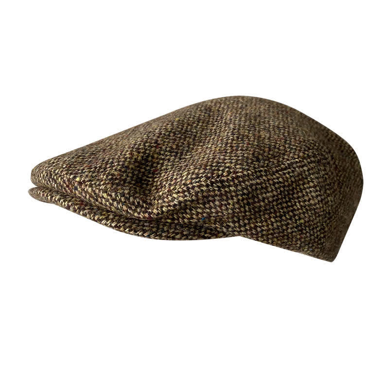 Berretto piatto in tweed a spina di pesce - Verde-marrone - L (23 1/4"-23 5/8") - image 6
