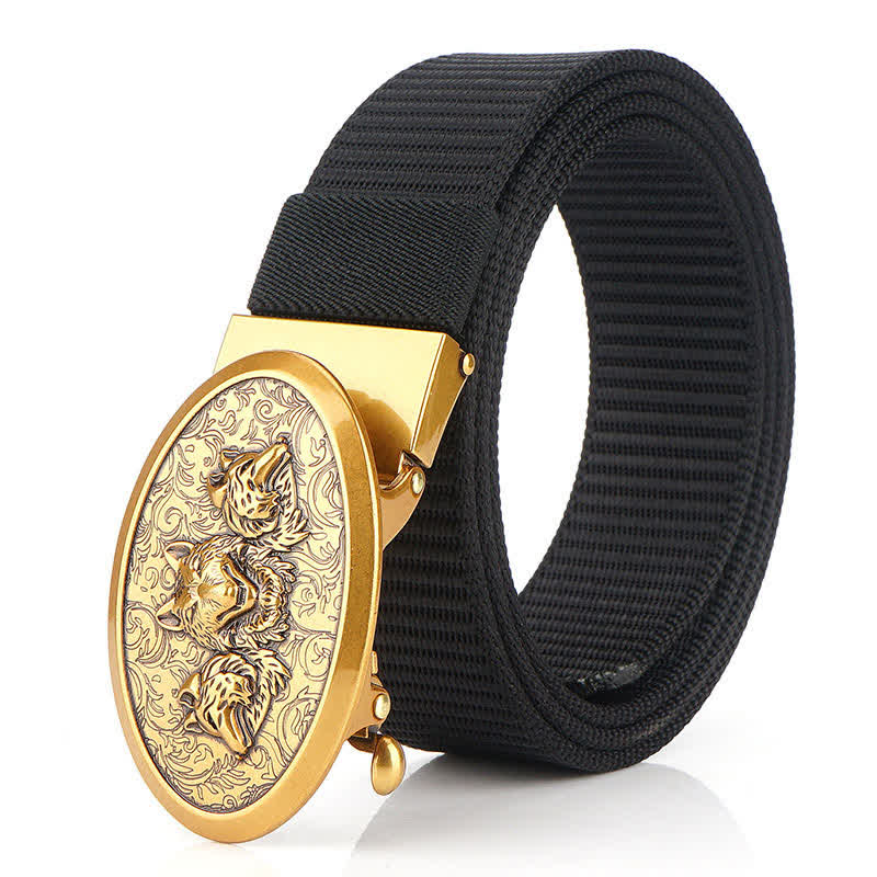 Cintura semplice in nylon Hungry Wolves da uomo - Nero / Oro - 48" - image 15