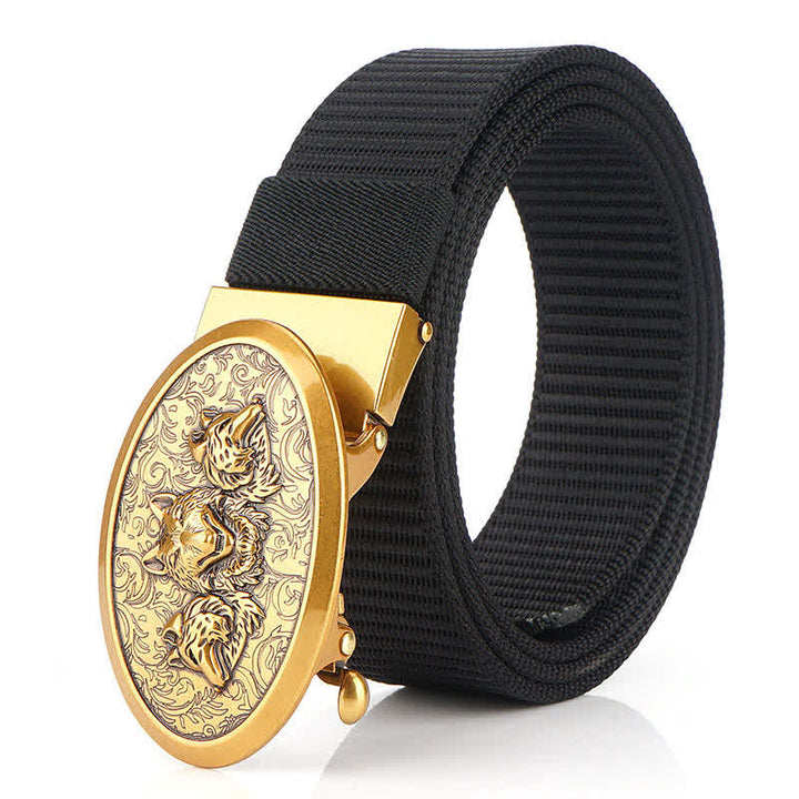 Cintura semplice in nylon Hungry Wolves da uomo - Nero / Oro - 48" - image 15