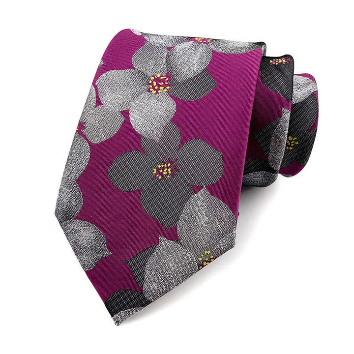 Cravatta elegante da uomo con motivo floreale a fiori grandi