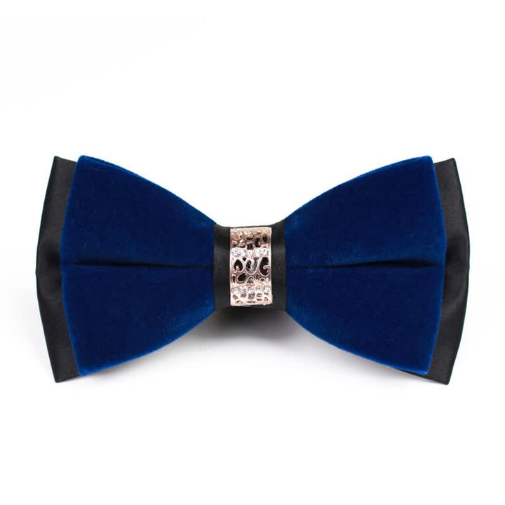 Papillon in velluto patchwork con strass da uomo - Reale - image 1