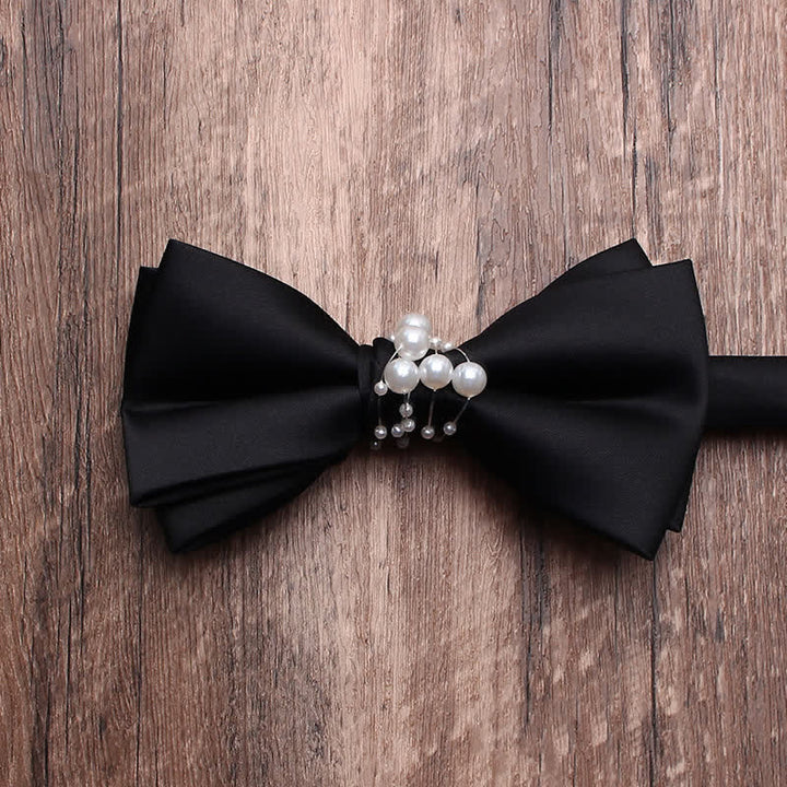 Papillon da uomo con perle nere