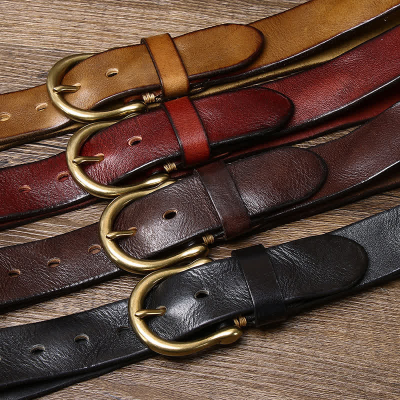 Cintura in pelle stropicciata e consumata da uomo