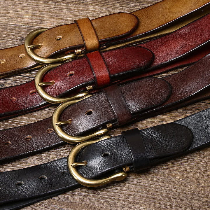 Cintura in pelle stropicciata e consumata da uomo