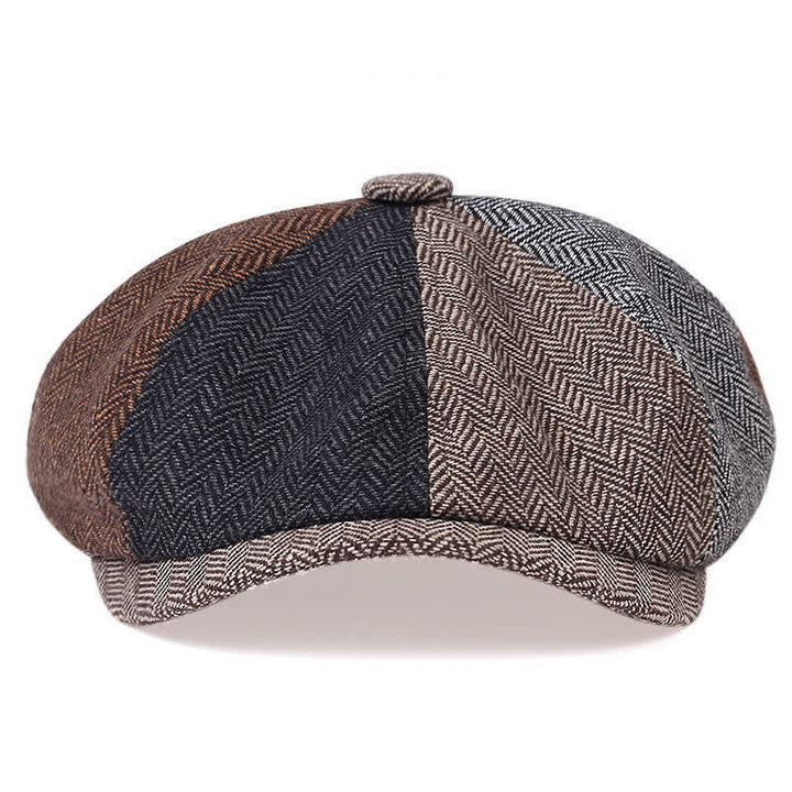 Cappello basco ottagonale a spina di pesce retrò