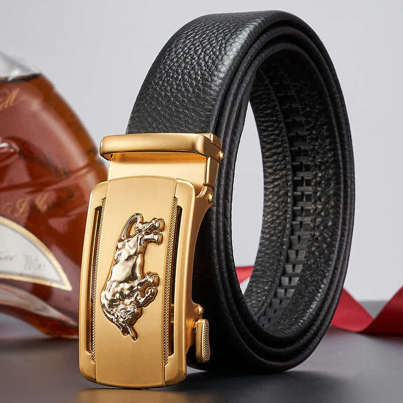 Cintura in pelle con fibbia automatica Fierce Cattle Bull da uomo