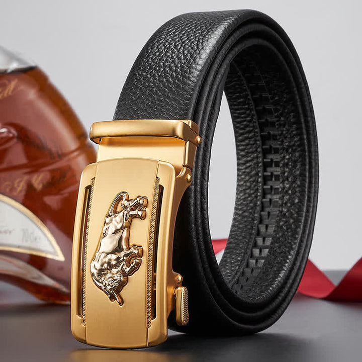 Cintura in pelle con fibbia automatica Fierce Cattle Bull da uomo
