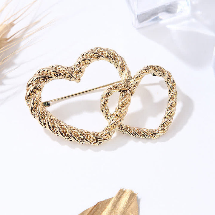 Spilla da donna Double Love Heart To Heart