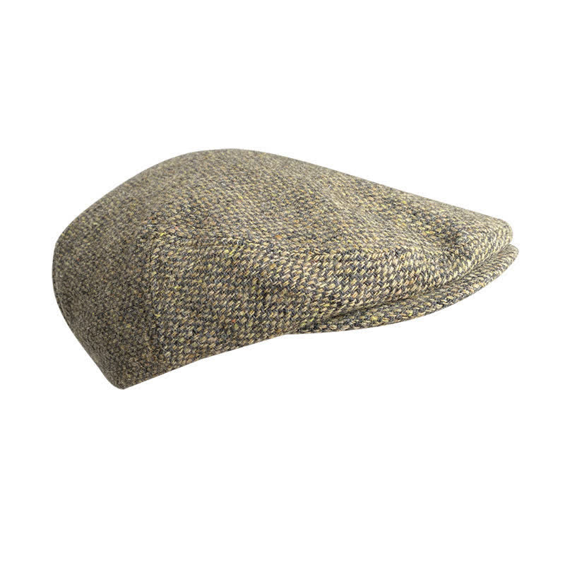Berretto piatto a quadri a spina di pesce in tweed - image 3