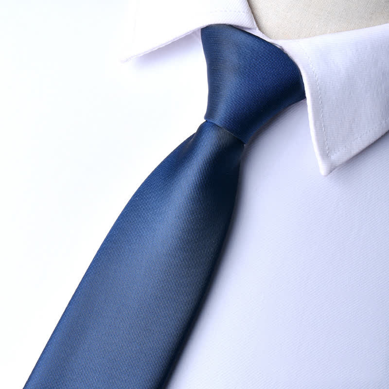 Cravatta regolabile con cerniera tinta unita da uomo - Blu navy opaco - image 19