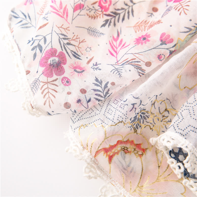 Sciarpa in pizzo floreale sottile in voile da donna