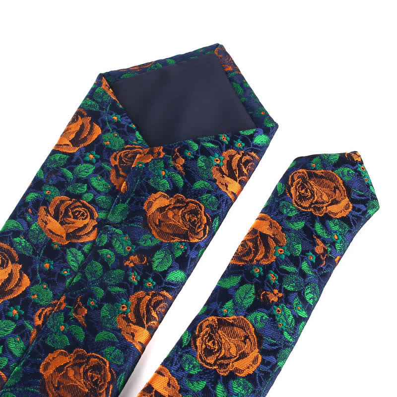 Cravatta elegante da uomo con foglie di rose