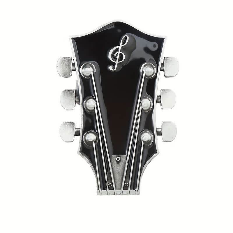 Cintura in pelle con fibbia per paletta di chitarra musicale fai da te da uomo - image 6