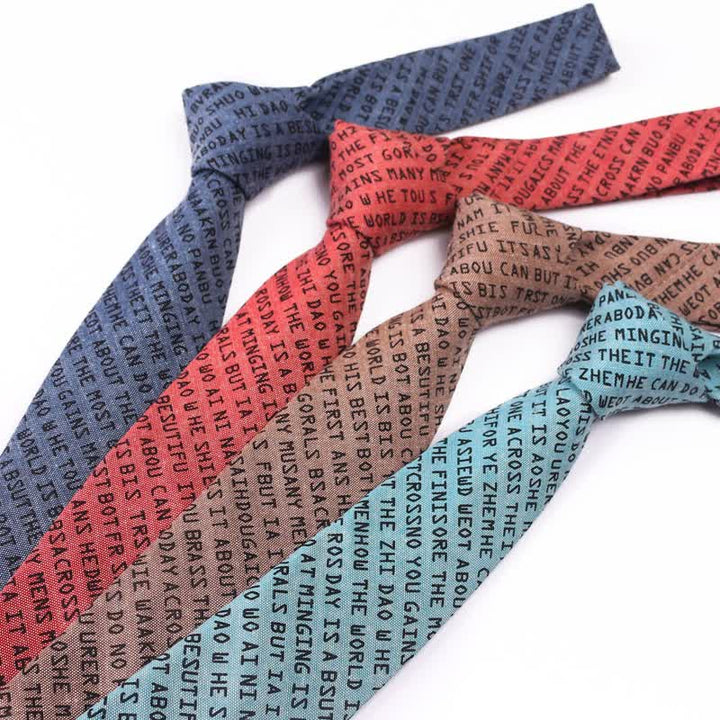 Cravatta casual creativa da uomo con lettere inglesi