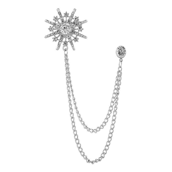 Spilla con nappa a forma di stella ottagonale scintillante da uomo