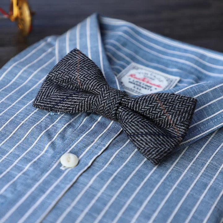 Papillon semplice in misto lana tweed da uomo