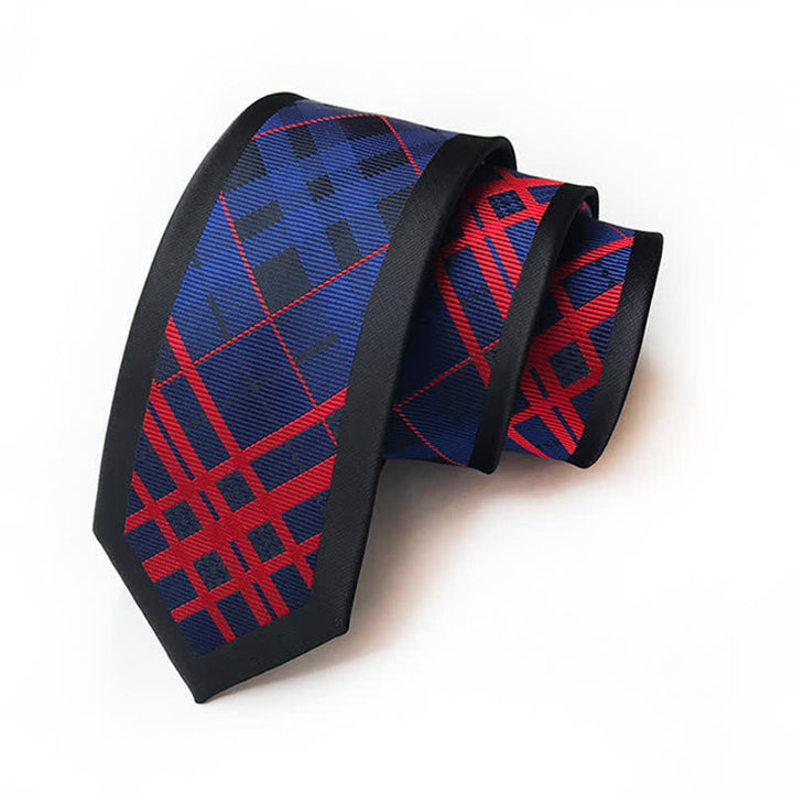 Cravatta a quadri Timeless Nobility da uomo - Blu marino e rosso - image 2