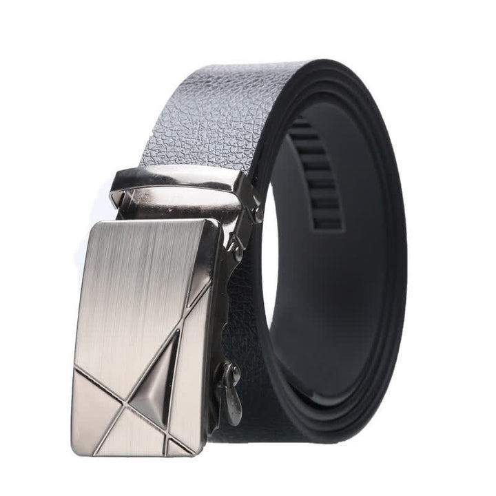 Cintura da uomo in pelle nera con fibbia automatica - Stile n. 7 - Argento - 42 - image 15