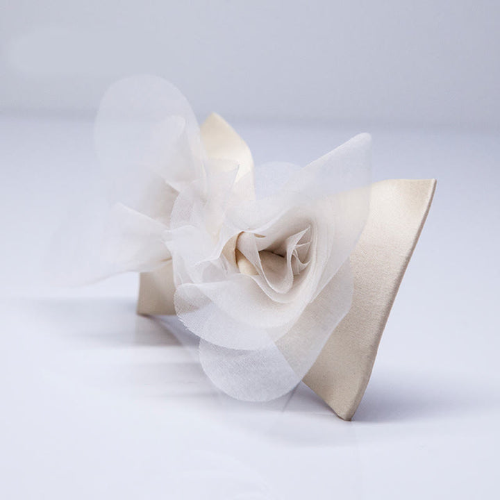 Papillon da uomo in organza bianco avorio caldo di classe - image 1