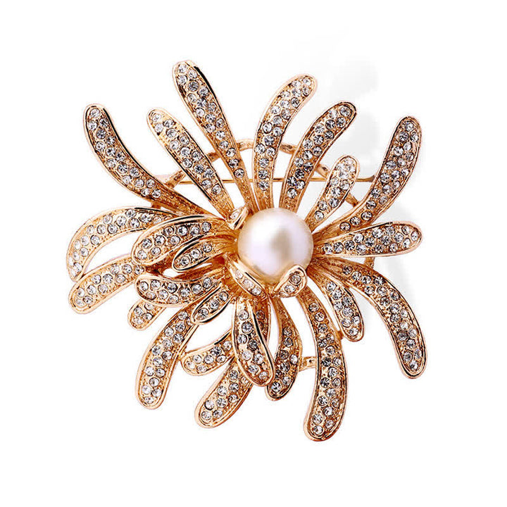 Spilla floreale in corallo da donna con perle - image 5