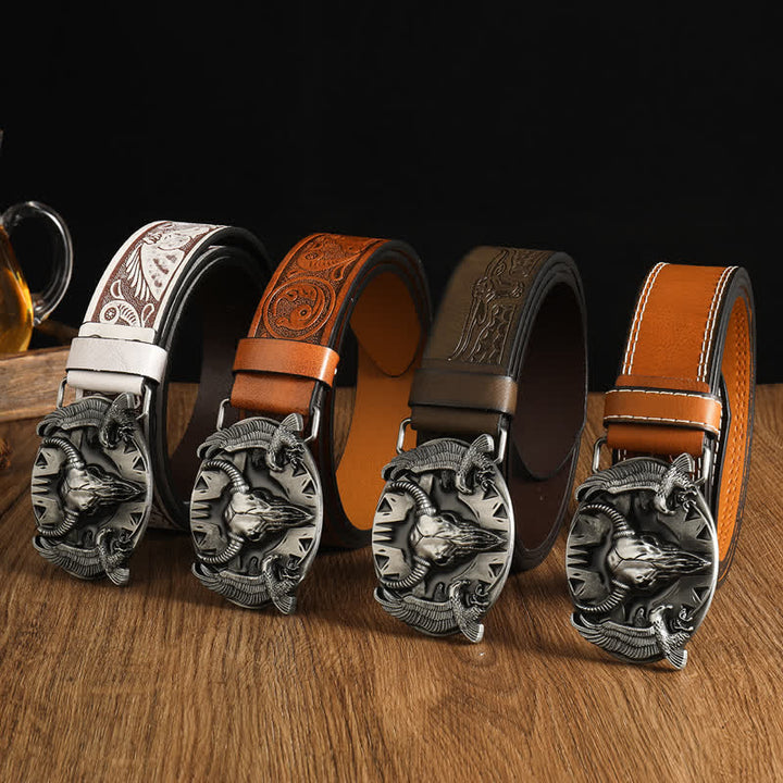 Cintura in pelle vintage Bull &amp; Dual Eagles da uomo