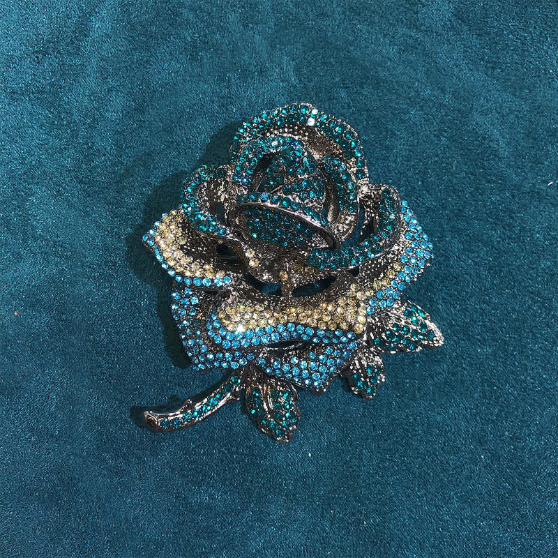 Spilla da donna con strass rosa di classe - Blu - image 5
