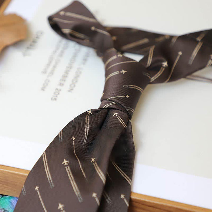 Cravatta da uomo con motivo Paisley a righe della serie Coffee Colors