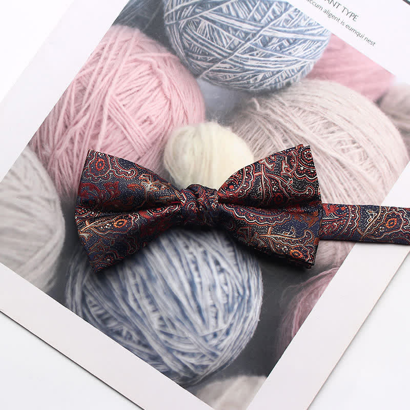 Papillon jacquard tinto in filo antico da uomo