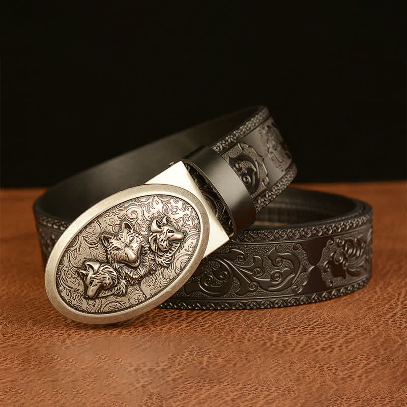 Cintura in pelle da uomo Legend Of Hungry Wolves
