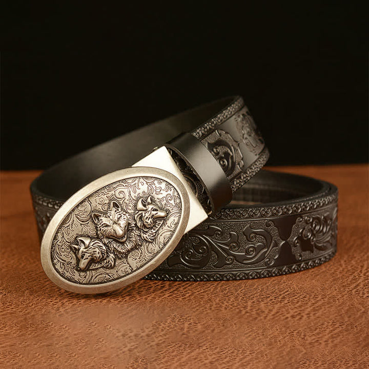 Cintura in pelle da uomo Legend Of Hungry Wolves
